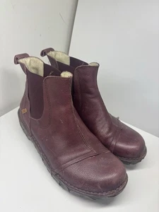 El Naturalista weinrot burgunderrot Leder Stiefeletten rot lila natur 8,5 39 - Bild 1 von 4