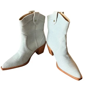 Stivaletti cowboy western 7 For All Mankind donna 7 blu denim festival - Foto 1 di 9