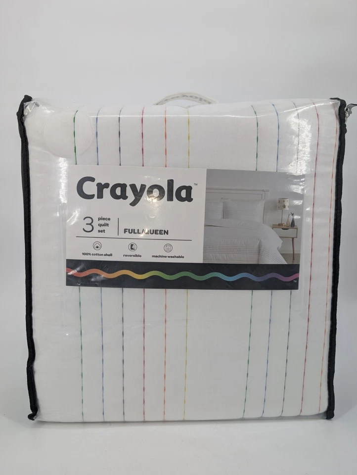Conjunto de roupa de cama Crayola 3 peças completo/queen novo em folha - Imagem 1 de 4