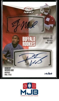 2013 SAGE Next EJ Manuel / Robert Woods Dual Autographs #/40 #DA13 - Image 1 of 2