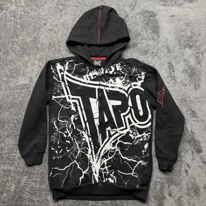 Tapout Hoodie Herren klein schwarz durchgehender Reißverschluss Langarm Sweatshirt MMA Grunge Y2K - Bild 1 von 9