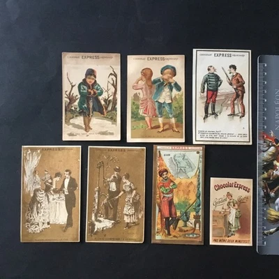 GRONDARD Express Chocolate 7 Chromos Late 19th Century French Victorian... - Image 1 of 4