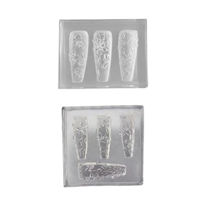 Creative Nail Art Mold Silicone Stamping Kit Embossing Nail Accessories Mould - Picture 1 of 10
