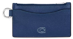 💙Coach Zip Card Case - CJ879 Deep Blue Crossgrain Leather - NWT Free Shipping💙 - Picture 1 of 3