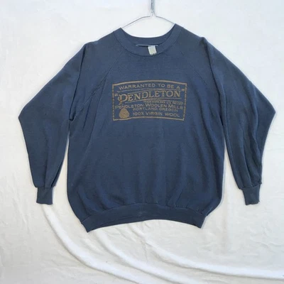 Vintage PENDLETON Sweatshirt Navy JERZEES 80s USA Patagonia Levis Carhartt Jnco - Image 1 of 4