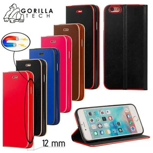 Leather Wallet Flip Ultra Slim Book Stand Case Luxury Cover For iPhone & Galaxy - Picture 1 of 24