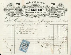 France - Facture - Bordeaux - Jegher - Patissier Confiseur - 1863 (Fact 21 ok) - Picture 1 of 1