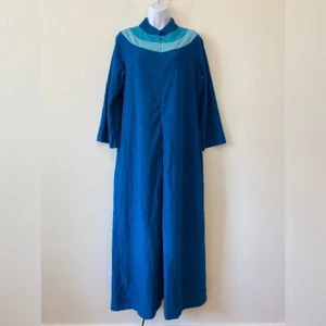 Abrigo de casa vintage azul verde azulado con cremallera talla mediana - Imagen 1 de 7
