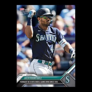 2023 MLB Topps NOW 719 JULIO RODRIGUEZ 9 HITS 2 GMS SEATTLE MARINERS In-Hand - Picture 1 of 5