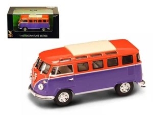 1962 Volkswagen Microbus Van Bus Orange/Purple 1/43 Diecast Car by Road Signatur - Picture 1 of 1