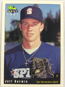 1991 San Bernardino Spirit-Classic BEST Minor Lg Baseball Card-Jeff Darwin