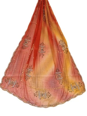 Bufanda Georgette Dupatta vintage india bordada estola larga para mujer LD7194 Foto 1 de 4