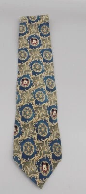 Галстук Disney Mickey Mouse 100% шелк Mickey Inc мужской сине-зеленый пейсли  - Изображение 1 из 3