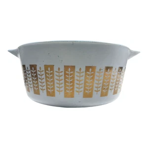 Pyrex Gourmet Promo 1961 Gold Delphite Blue Round Casserole 2.5 qt No Lid #475 - Picture 1 of 16