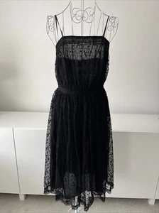 Black Party Dress Lace Lined dress Size 14 Christmas Party Ronald Joyce - Picture 1 of 18