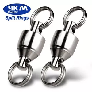 Ball Bearing Swivels Split Rings Sea Fishing Lot 0/1/2/3/4/5/6/7/8/10# Smooth - Picture 1 of 20