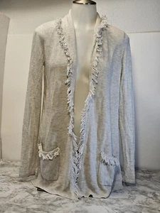 Cárdigan Lilly Pulitzer Mujer XS Gris Bridget Flecos Suéter Bolsillo Ligero - Imagen 1 de 11