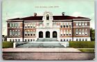Lima Ohio High School Clock On Building 1908 Vintage Postcard