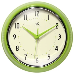 Infinity Instruments Analog Wall Clock Apple Green Metal Frame Quartz Movement - Picture 1 of 7