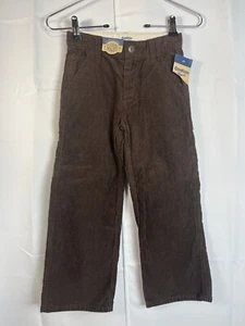 Oshkosh B’gosh Boys Straight Baggy Adjustable Waist Brown Curdoroy Pants Sz 6  - Picture 1 of 11