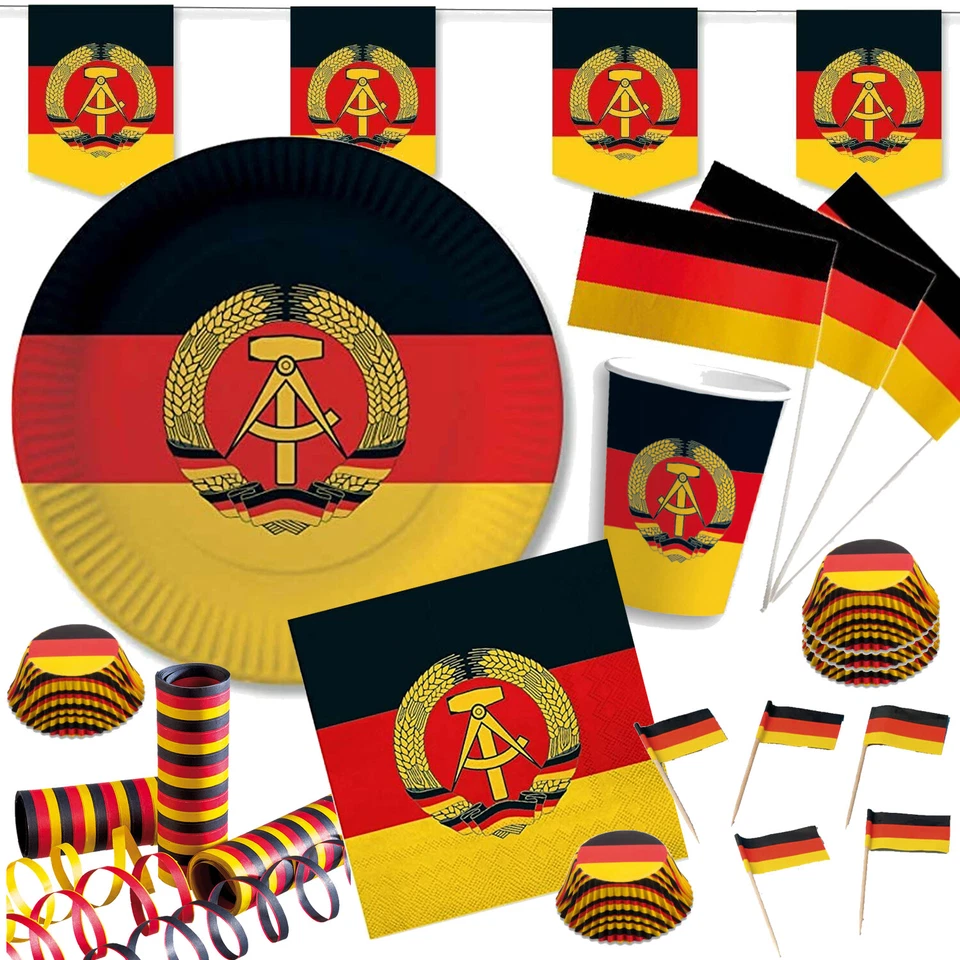 DDR PARTY - Geschirr Deko Ostdeutschland Deutschland Mottoparty Ostalgie Ossi - Bild 1 von 1