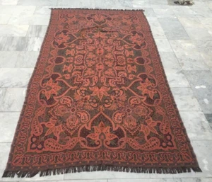 Vintage Paisley Shawl, 100 % Pure Woolen Scarf, Woolen shawl, Women Shawl 4x8 ft - Picture 1 of 9