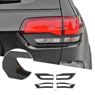 4pcs Tail Light Lamp Cover Trim Frame for Jeep Grand Cherokee 2014+ Carbon Fiber - Image 1 of 4