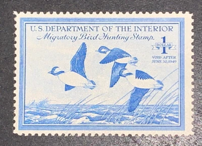 Travelstamps: 1948 US Stamps Scott #RW15 Mint NH Duck Stamp Cat $60 - Image 1 of 4