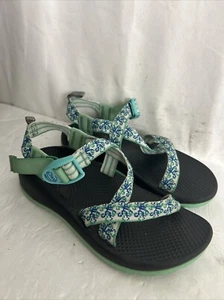 CHACO Z/1 Girls Youth 4 Sport Athletic Water Beach Sandals Shoes Blue Green - Picture 1 of 14