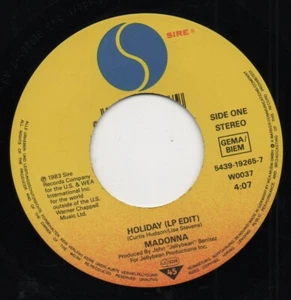 MADONNA holiday (lp edit)*true blue (lp version) 1991 GERMAN SIRE JUKE BOX RE 45 - Bild 1 von 2