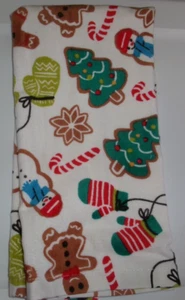 FULL Multi-color CHRISTMAS ASSORTED COOKIES MITTENS TREES Cotton Kitchen Towel - Picture 1 of 1