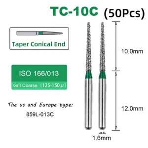 107 Types Dental Diamond Burs Dentistry Drills Green Coarse Grit For High Speed - Picture 1 of 107