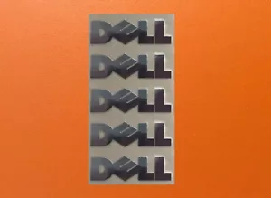 5 pcs Dell Skylake Silver Chrome Color Sticker Logo Decal Badge 22mm x 5mm  - Picture 1 of 1