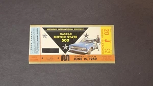 Biglietto Motor State 500 1969 Stub Cale Yarborough 11° vittoria biglietto NASCAR vintage  - Foto 1 di 3