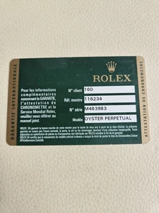 ROLEX DATEJUST 36 116234 2007/8 GUARANTEE CARD & HOLDER ONLY REF 95 - Picture 1 of 4