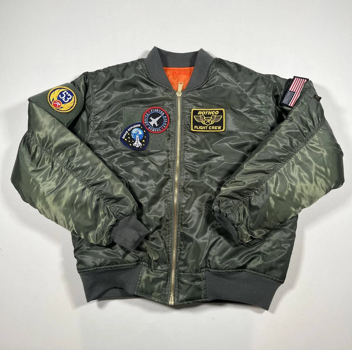 Y2K Military Flight Bomber w/ Patches　Ｍ Vintage 90s G1 Style MA1 Bomber Flight Jacket Patches WW2 Navy