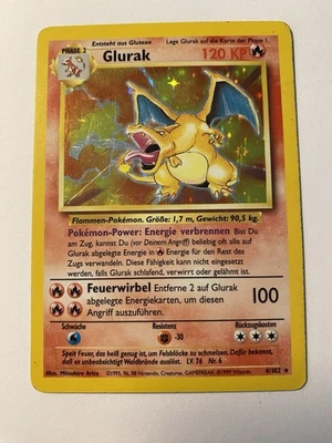 Glurak Charizard German Vintage Pokemon Card Original Rare Holo Base Set - Image 1 of 4