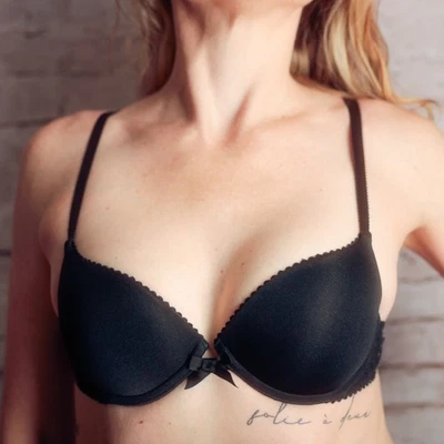 Victoria's Secret 34A Padded Push-up Demi Underwire Bra Black A Cup - Image 1 of 4