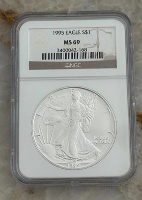 1995 American Silver Eagle - NGC MS69 - Image 1 of 2