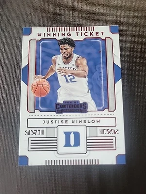 Boleto ganador Justise Winslow 2020-21 Contenders selecciones del draft rojo #8 Duke G13 Foto 1 de 2