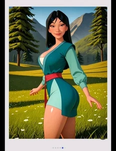 Vv Limited Print Serie ACEO 2.5x3.5 Fan Art Card Princess/Diva Curvy Mulan - Picture 1 of 1