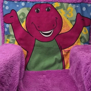 Vintage Barney & Friends Plüsch Kinder Stuhl Lila Fuzzy Sessel Kinder TV 90er - Bild 1 von 11