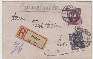 Repubblica Democratica Tedesca piccola lettera decorativa Eardruf Turingia come lettera locale 2.6.1923 - Foto 1 di 2