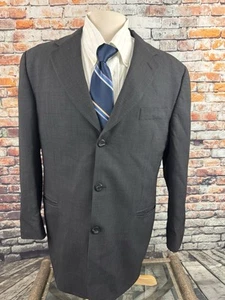 Jhane Barnes Textured Nailhead 3-Button Suit Jacket Coat 40 Regular Black - Picture 1 of 11