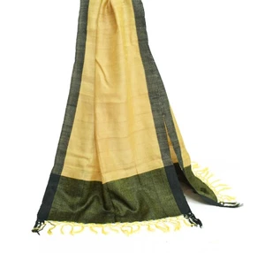Sushila Vintage Yellow 100% Pure Woolen Dupatta Plain Indian Long Stole Shawl - Picture 1 of 9