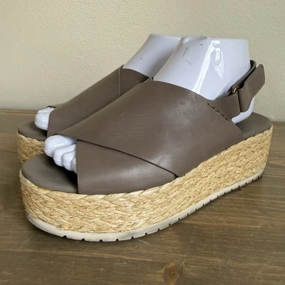 Sandalias Vince para mujer 7,5 M de cuero gris Jesson plataforma alpargata con tira trasera  Foto 1 de 4