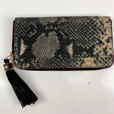 Cartera para mujer Stella & Dot con estampado animal de piel de serpiente borlas cremallera talla única Foto 1 de 4