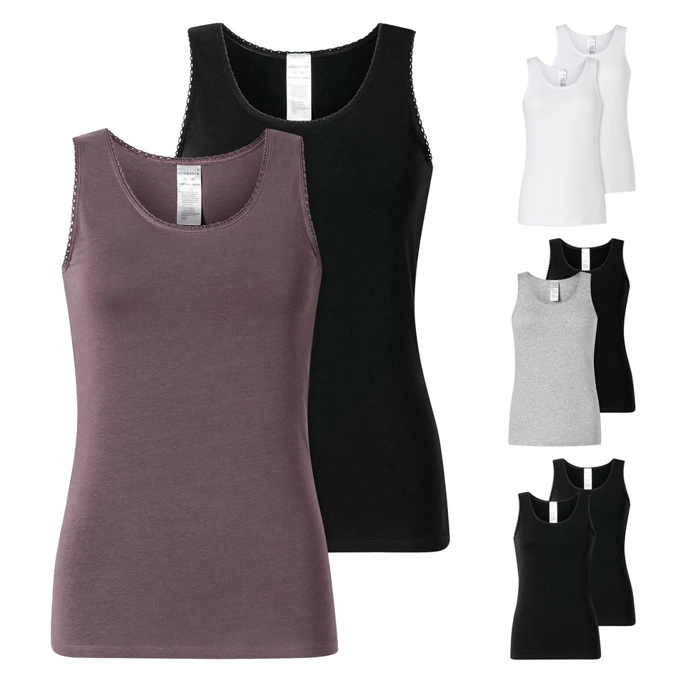 2er Pack SCHIESSER Damen Tops Tanktops Trägertops Modern Multipacks