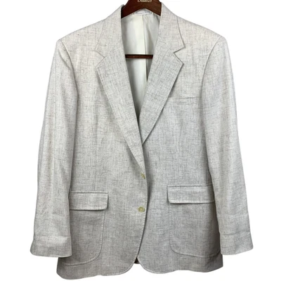 Blazer Arnold Palmer Para Hombres 43R Beige Dos Botones Muesca Solapa Hecho en EE. UU. Forrado Foto 1 de 4