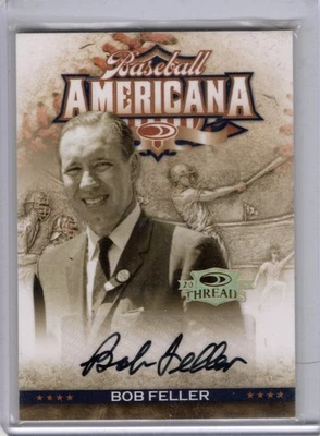 2008 DONRUSS THREADS BOB FELLER BASEBALL AMERICANA AUTO 062/100 - Image 1 of 2